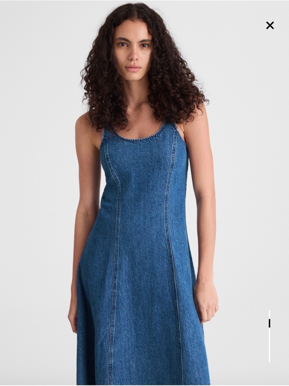 NWT Madewell Denim Scoopneck Midi Dress, S - Picture 3 of 5